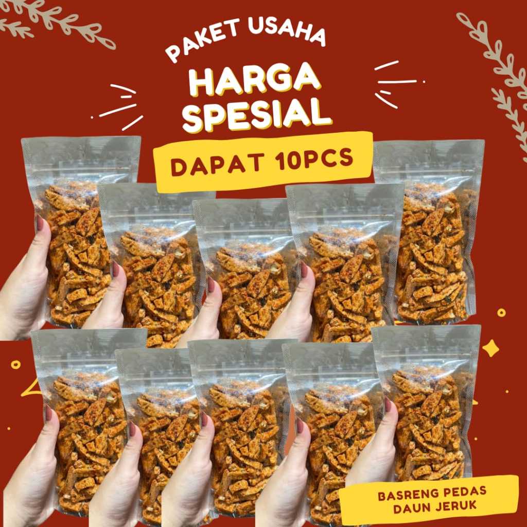 

[ BISA COD ] PAKET USAHA 10PCS BASRENG PEDAS DAUN JERUK/ BASRENG ORIGINAL DAUN JERUK/ BASRENG VIRAL/KERIPIK BASRENG/