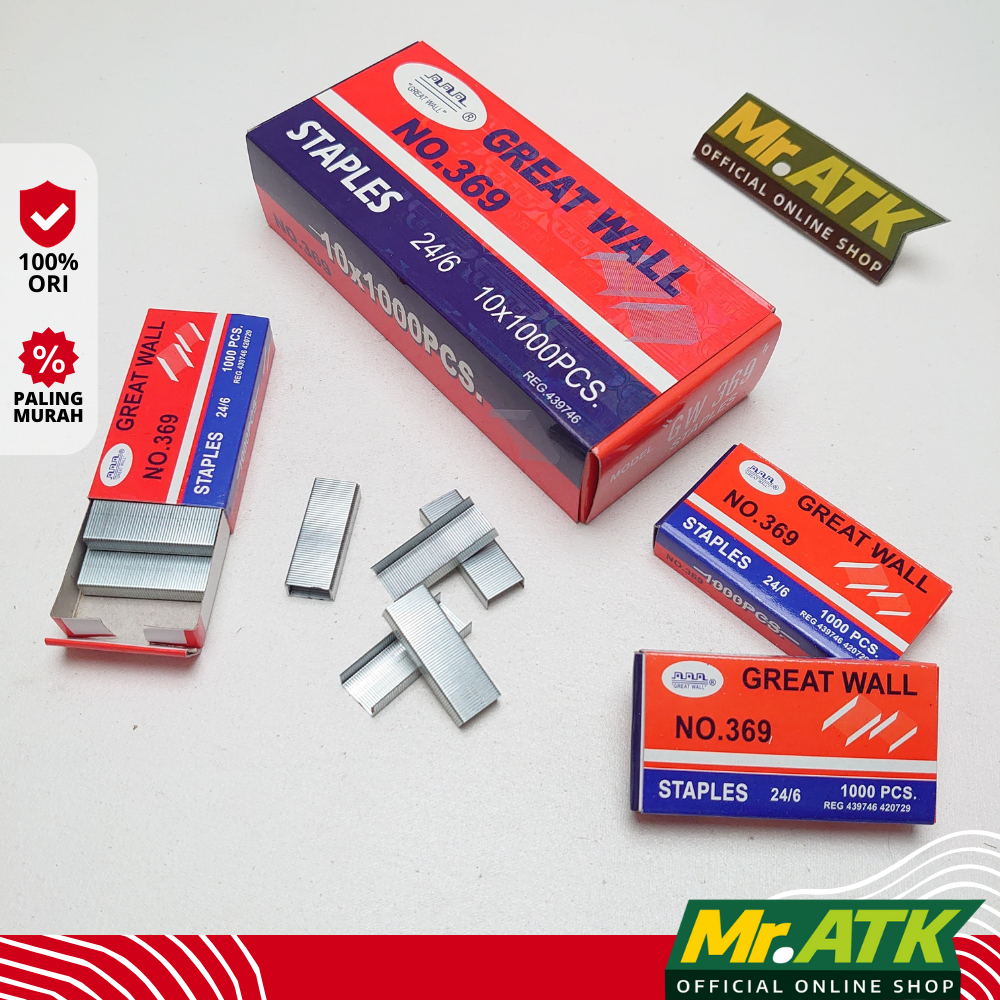 

ISI STAPLES NO. 369 GREAT WALL TANGGUNG BESAR - STRIP ISI ULANG REFILL STAPLER