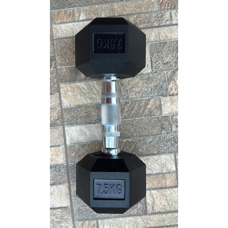 BSM.Medan RUBBER COATED HEXAGONAL BARBEL /  DUMBELL 7,5 KG BESI