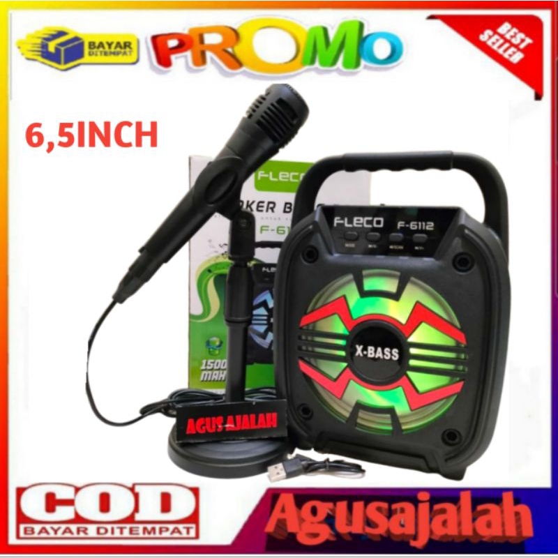 COD SPEAKER BLUETOOTH F6112 karaoke bonus micropone microphone 6,5INCHI free mik karaoke sx5005/spek
