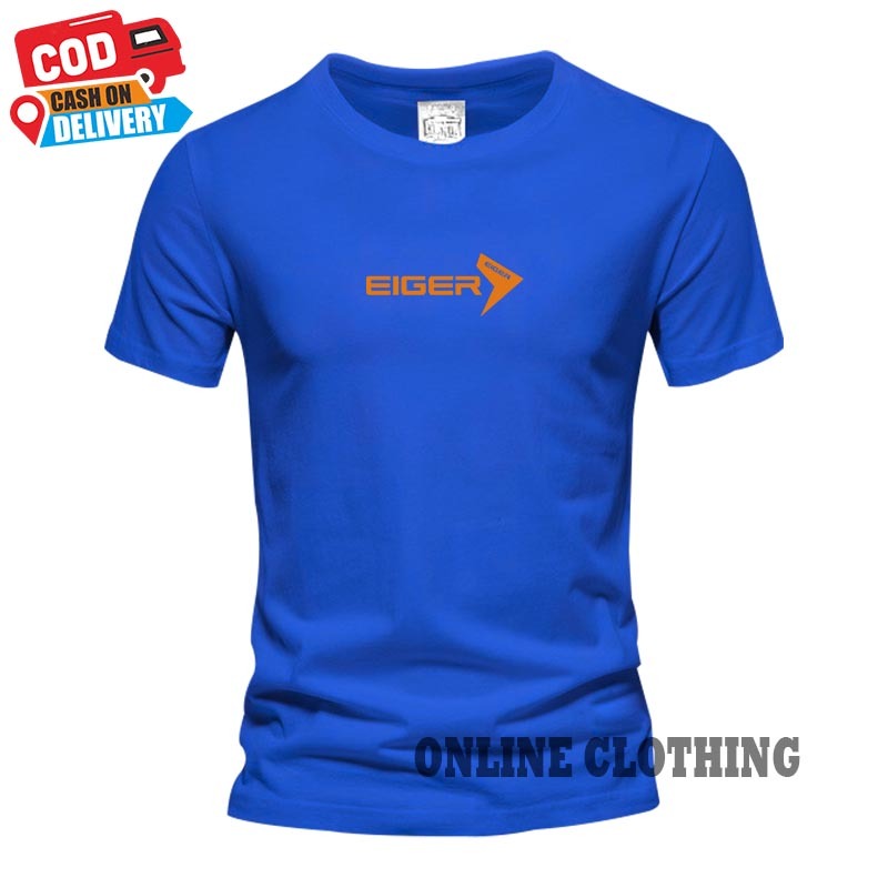 Baju Kaos Pria Lengan Pendek / Baju Kaos Pria Dewasa Logo ER Panah Text Orange / Kaos Murah / Kaos U