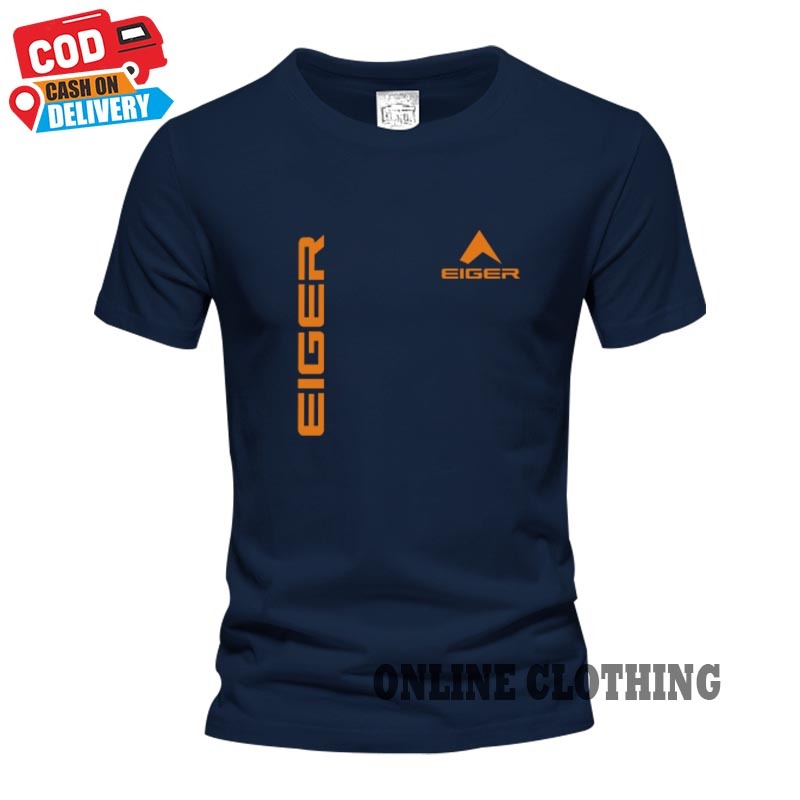 Baju Kaos Pria Lengan Pendek / Baju Kaos Pria Dewasa Logo ER Kirka Text Orange / Kaos Murah / Kaos U