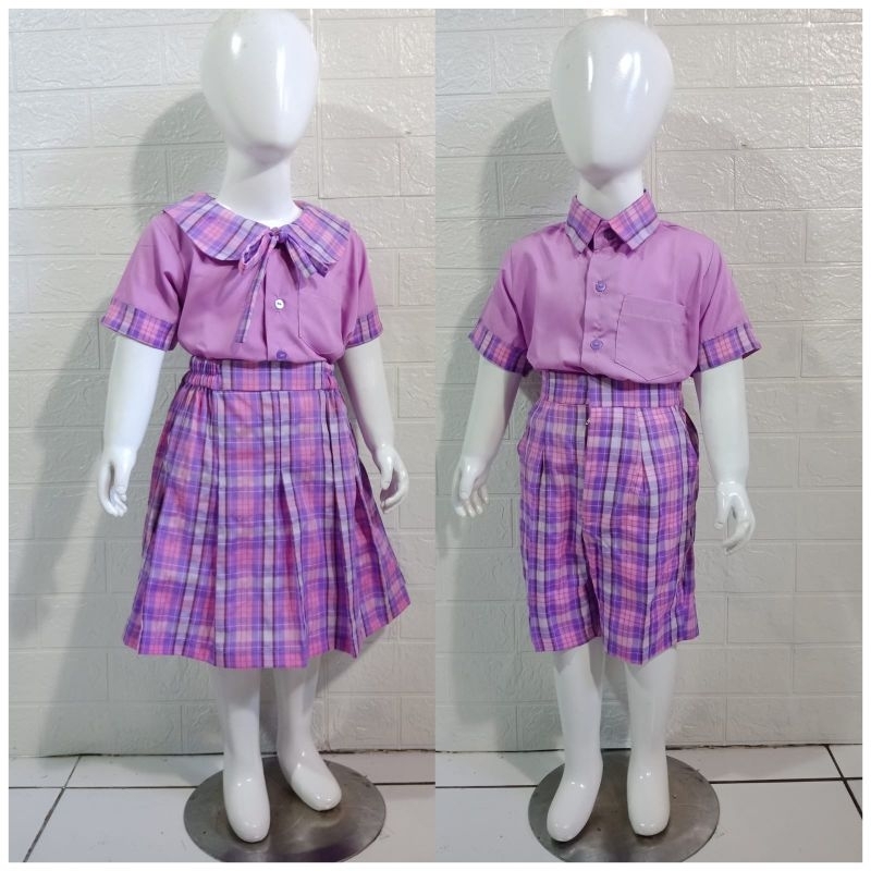 seragam TK PAUD warna ungu