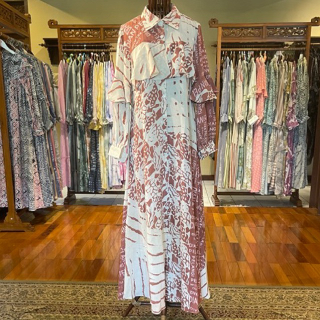 Hanami Maxi Abaya Gamis Dress Batik Abstrak By Dian Pelangi ( ORIGINAL ) Limited Edition 