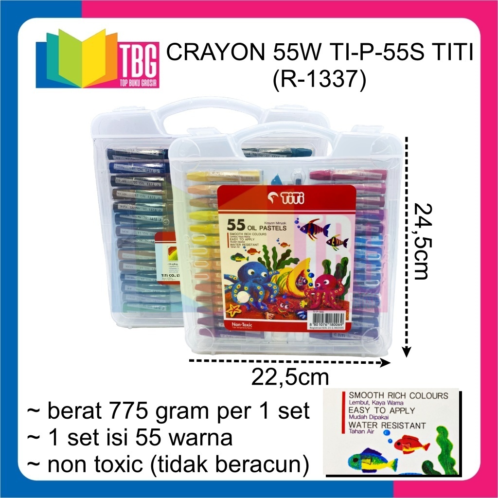 

1 SET CRAYON 55W TI-P-55S TITI KRAYON OIL PASTEL ALAT MEWARNAI (R-1337)