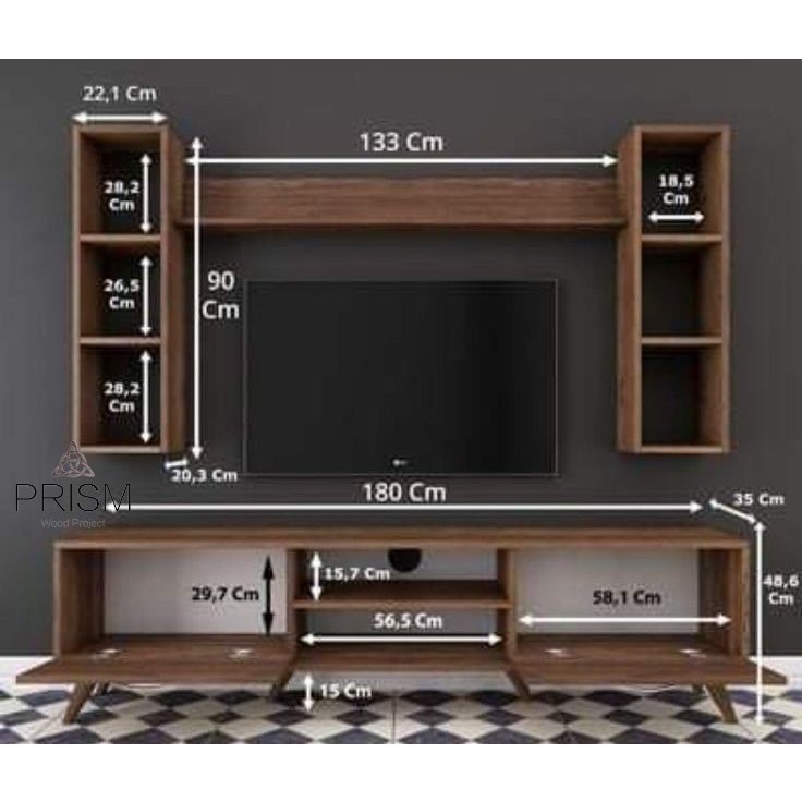 RT-05 Meja tv minimalis rak tv modern lemari tv shelve rak industrial