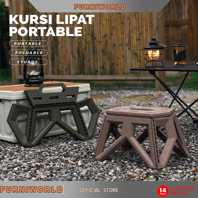 Kursi Lipat Plastik Kursi Jongkok Lipat Kursi Kecil Bangku Dingklik Plastik Foldable Chair Y23B1