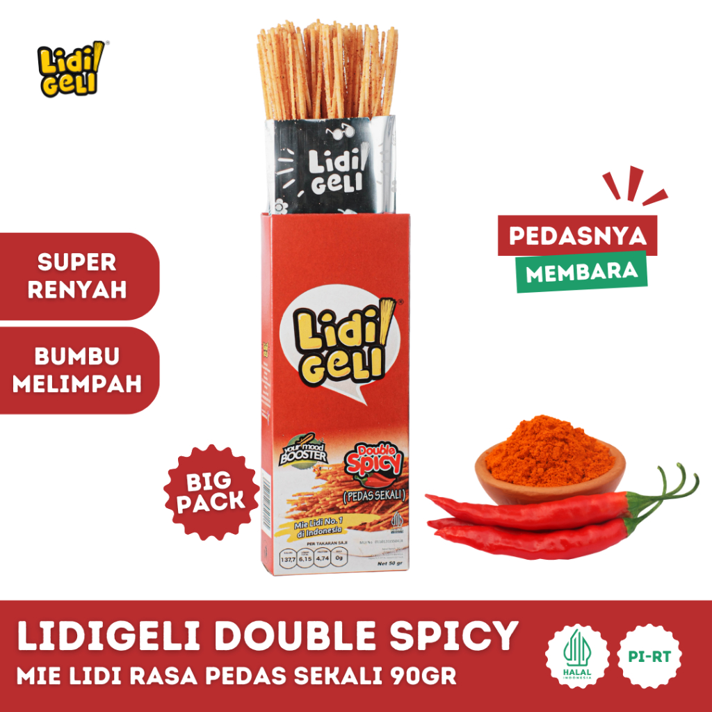 

Lidigeli - Mie Lidi Rasa Double Spicy 90gr