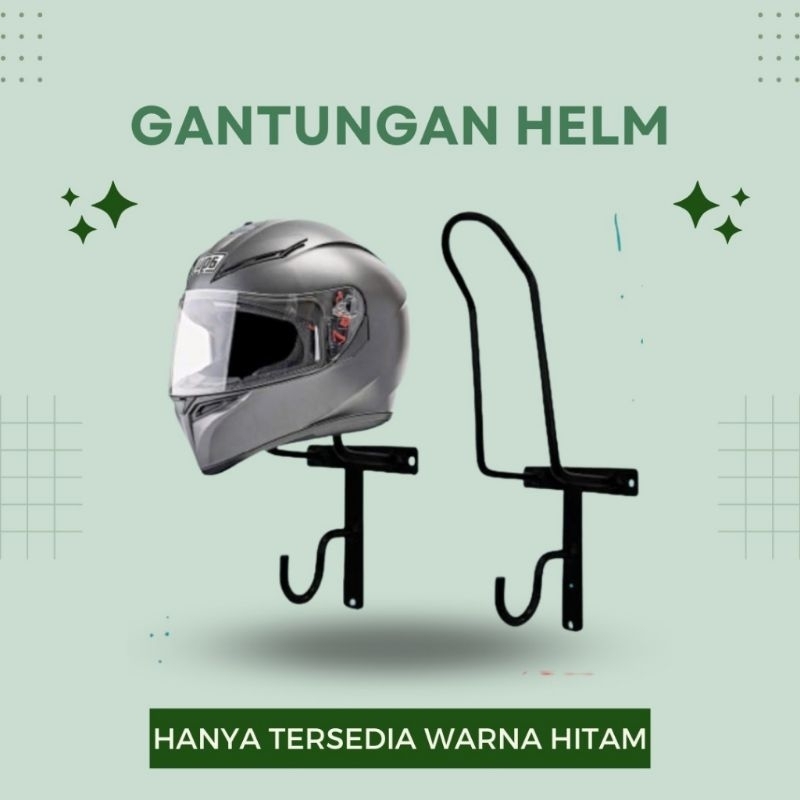 Gantungan Helm 2 Cantolan Rak Gantung Jaket Motor kunci