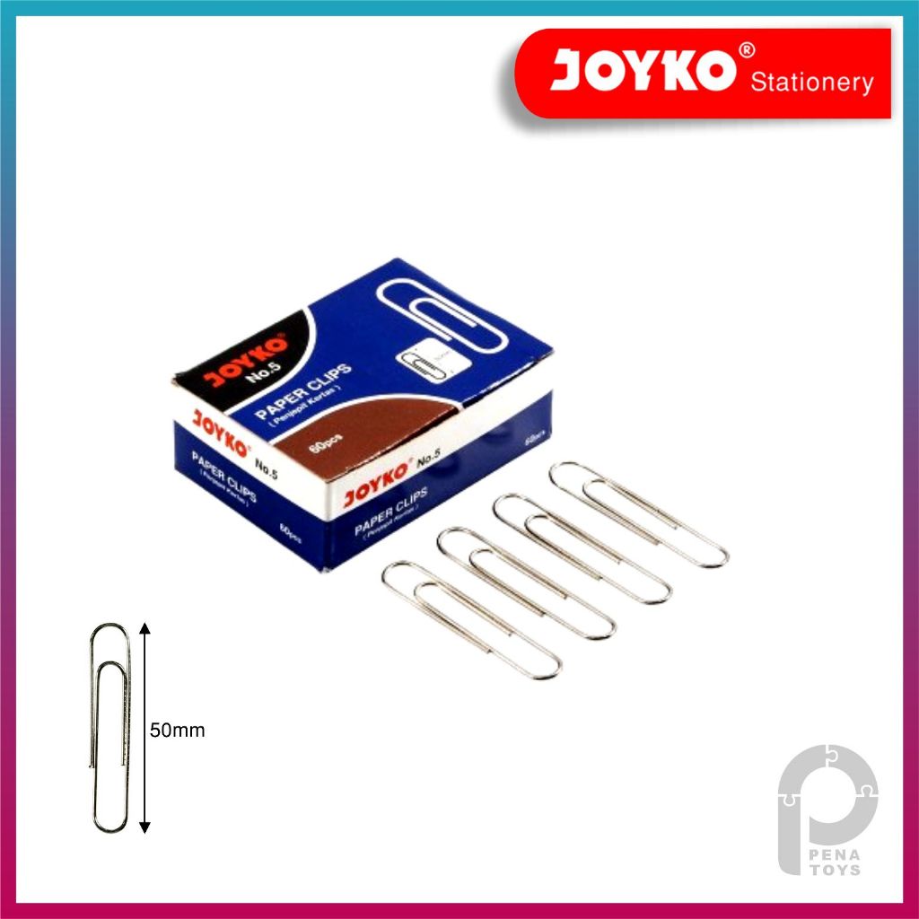 

Paper Clips / Penjepit Kertas Joyko No. 5 per Dus isi 60