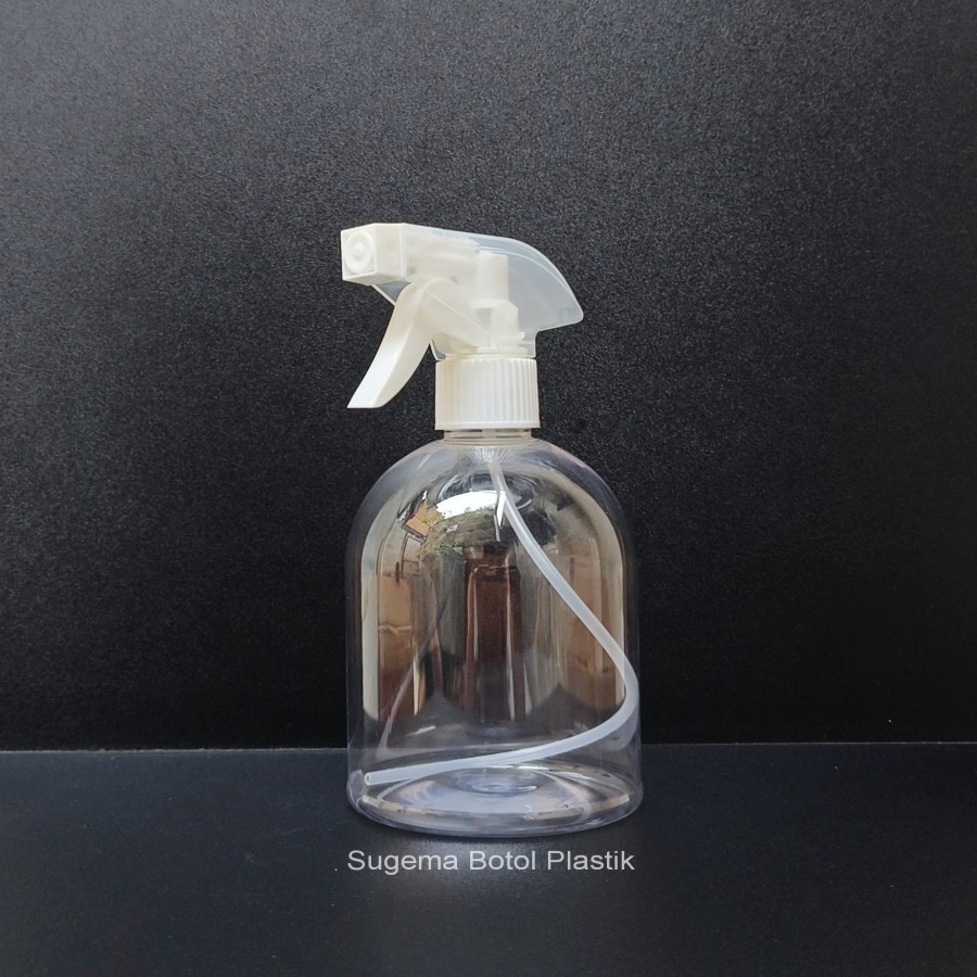 Botol Kispray Kosong Semprot 500ml Bening Model Oval / Botol Spray 500 Ml