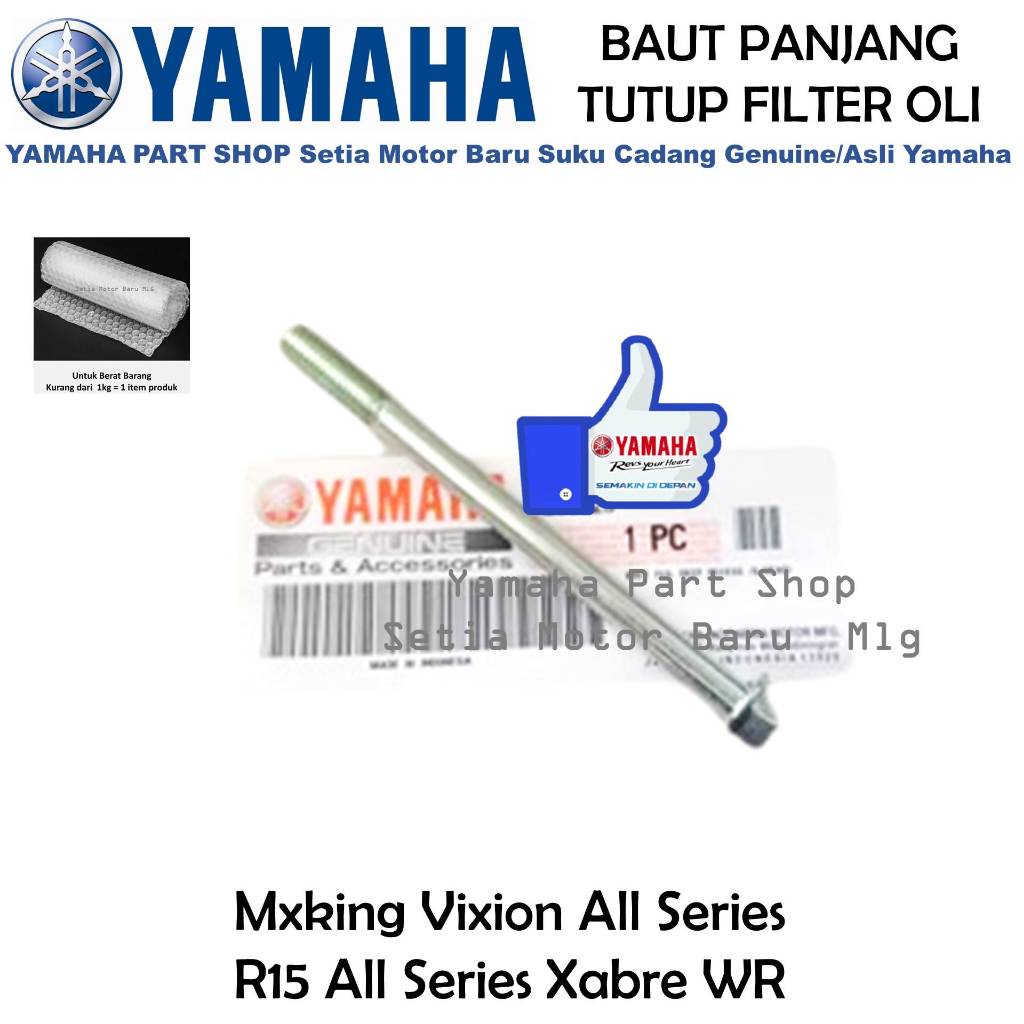 Baut Panjang Tutup Filter Oli Vixion MxKing Mx King Xabre Wr R15 Asli Yamaha