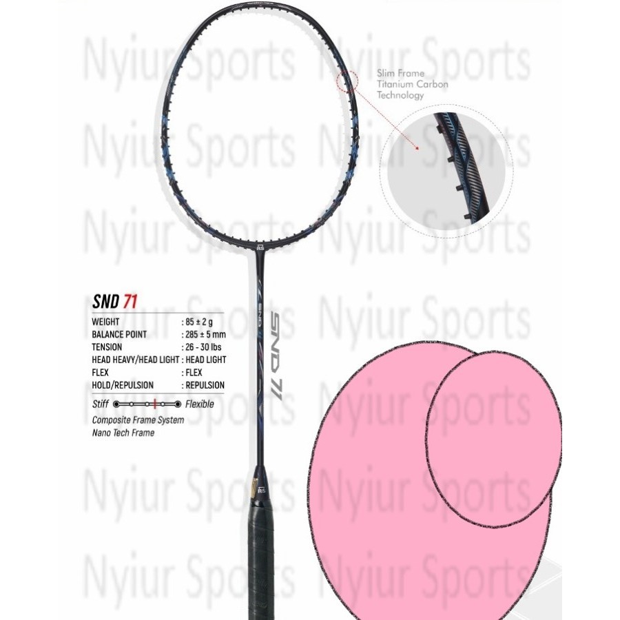 RAKET RS SND 71 FREE SENAR+COVER KAIN RAKET