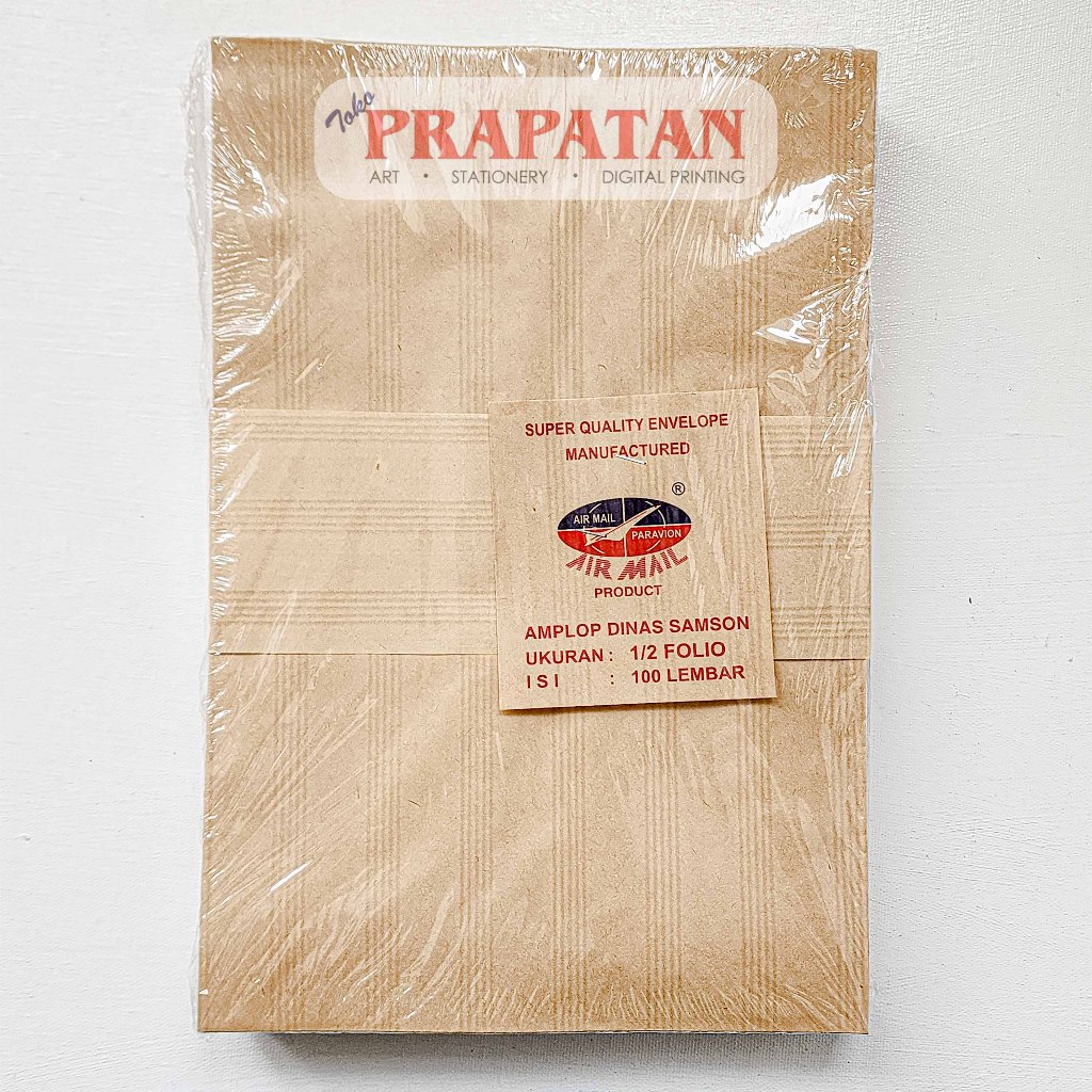 

Amplop Coklat Polos 1/2 Folio Air Mail SATUAN | Amplop Dinas Samson