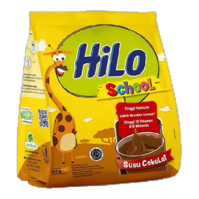 

Hilo School Chocolate 350gr gusset coklat 10 sachet