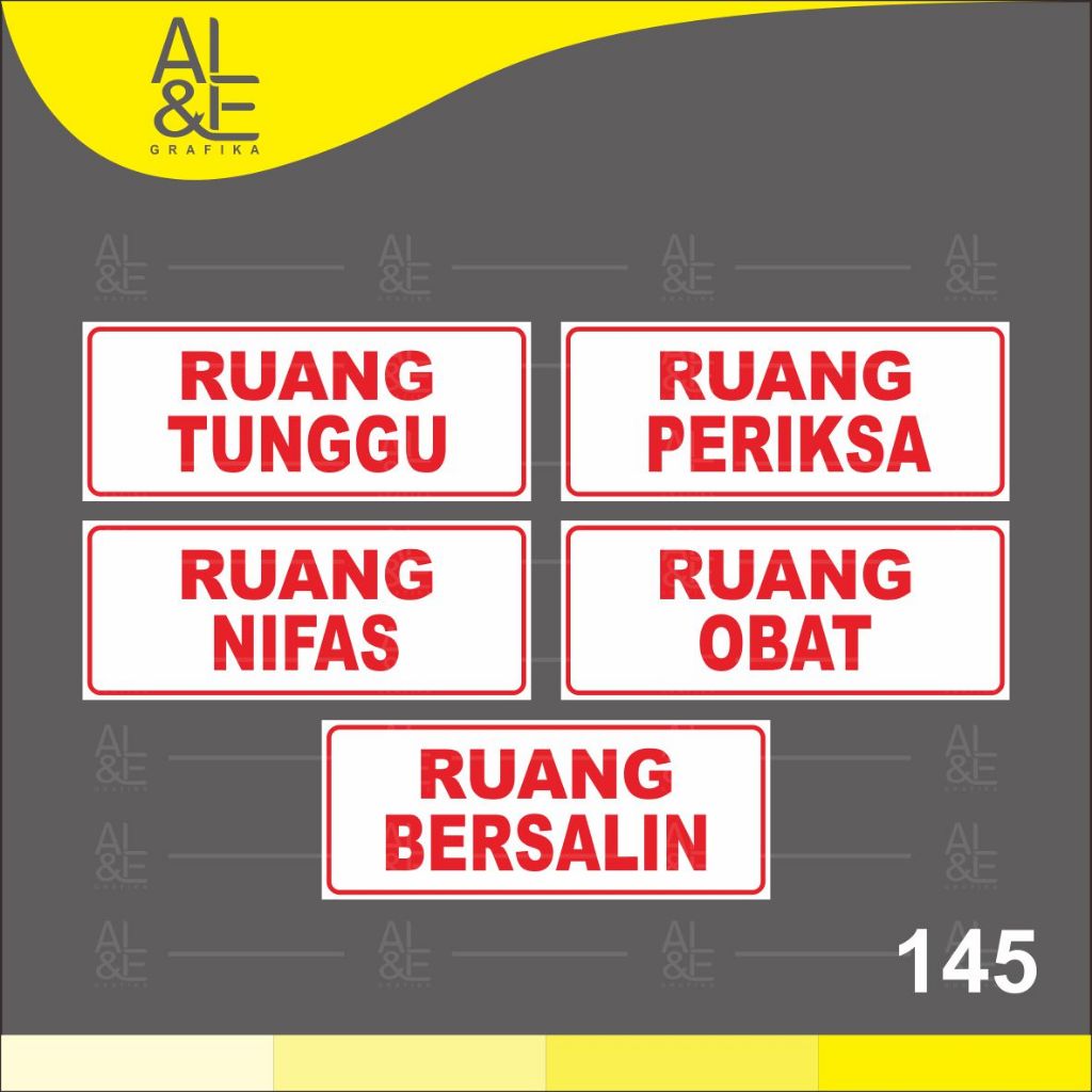 

145 - STIKER RUANG RUMAH SAKIT - STIKER VYNIL PREMIUM