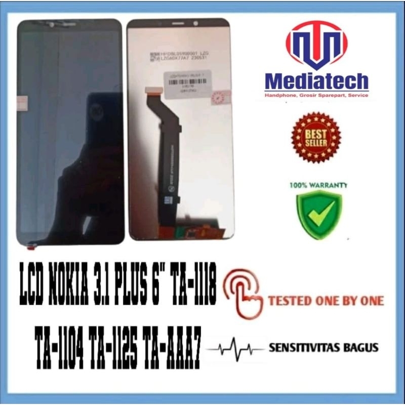LCD NOKIA 3.1 PLUS 6" (TA-1118 TA-1104 TA-1125 TA-AAA7) BLACK ORG