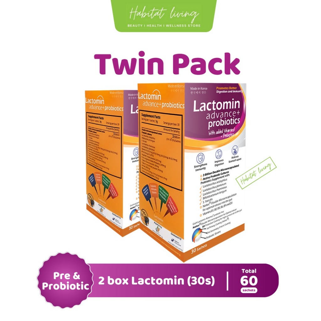 LACTOMIN Advance+ Probiotics | TWIN PACK | 60 Sachets