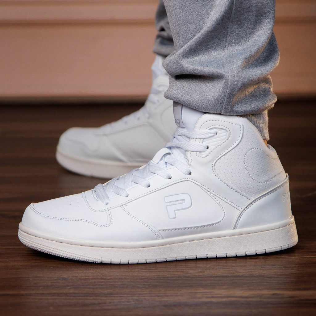 promo paulmay - sepatu sneakers pria lisbon high - white