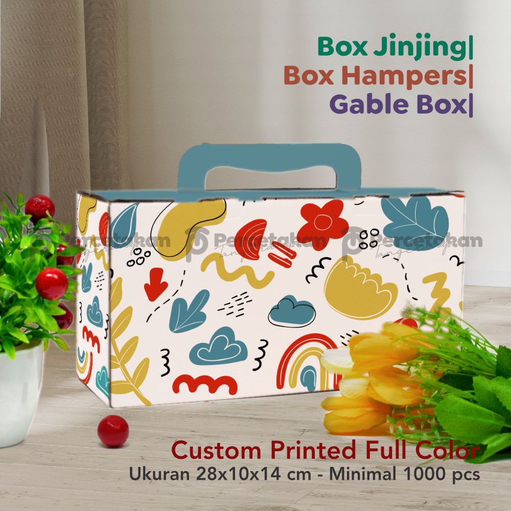 

Cetak Box Jinjing 28x10x14 cm FULL COLOR Free Custom Desain/Logo | BOX HAMPERS | GABLE BOX | BOX TOPLES