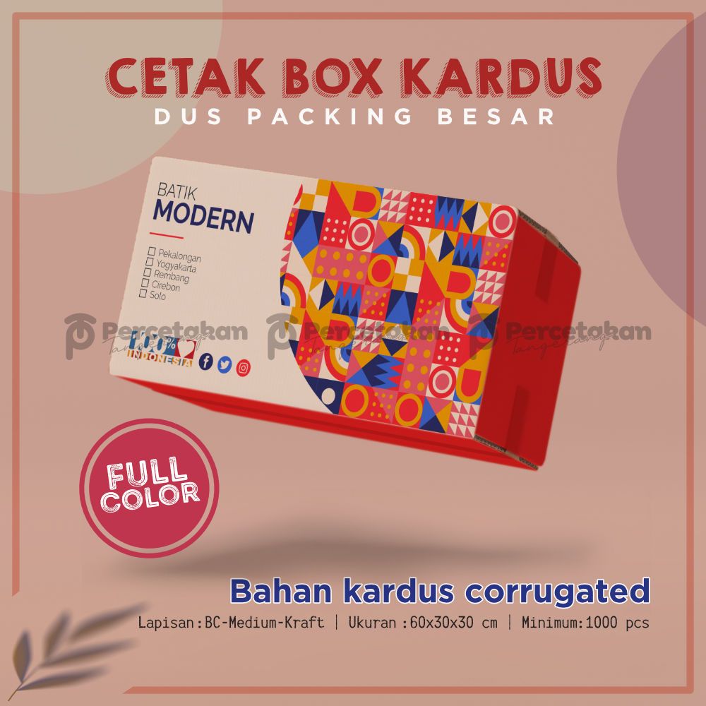 

Cetak BOX KARDUS 60x30x30 cm Full Color Free Custom Desain/Logo DUS PACKING | Kardus Besar | Box Pengiriman Jumbo