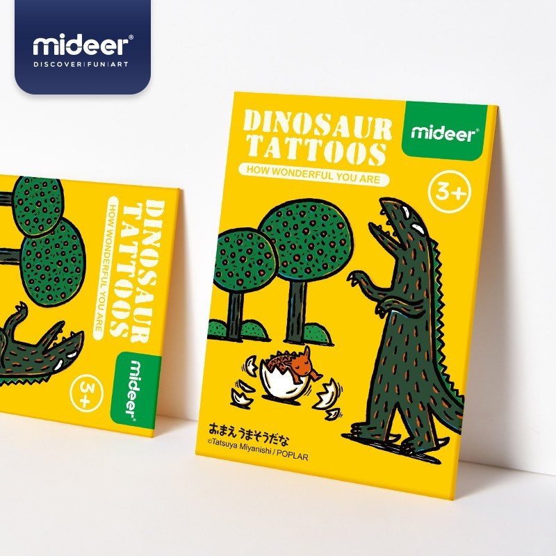 Mideer Sticker Tattoo Dino Anak Stiker Tato Karakter Temporary Kartun Dinosaur Temporer Aksesoris Fa