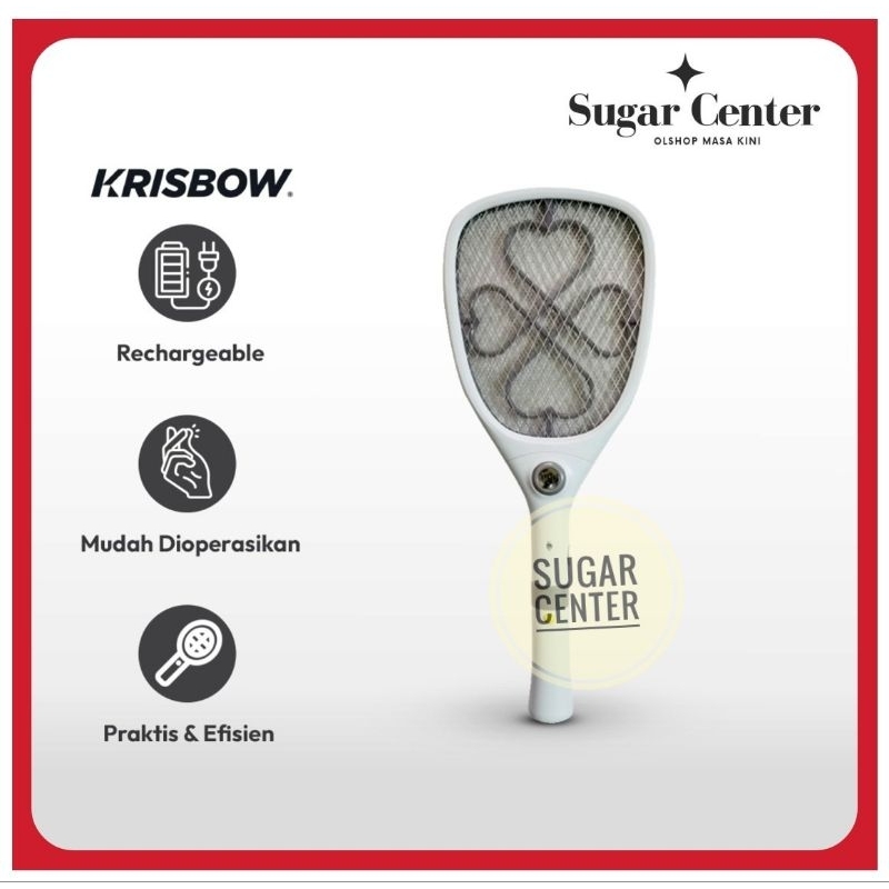 Krisbow Raket Nyamuk Rechargeable/Raket Nyamuk/Raket Pembasmi Nyamuk/Mosquito Swatter Rechargeable/R