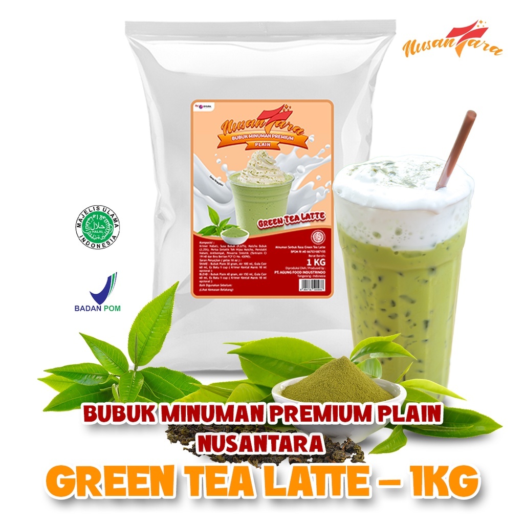 

Bubuk Minuman Premium Rasa GreenTea Latte 1KG / GreenTea Latte TANPA GULA - NUSANTARA POWDER - NUSANTARA