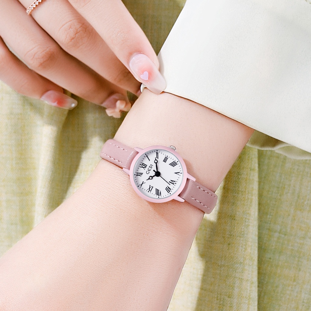 Gedi 31023 Jam Tangan Wanita Klasik Mode Display Kuarsa Santai Jam Tali Kulit Tahan Air Jam Tangan C
