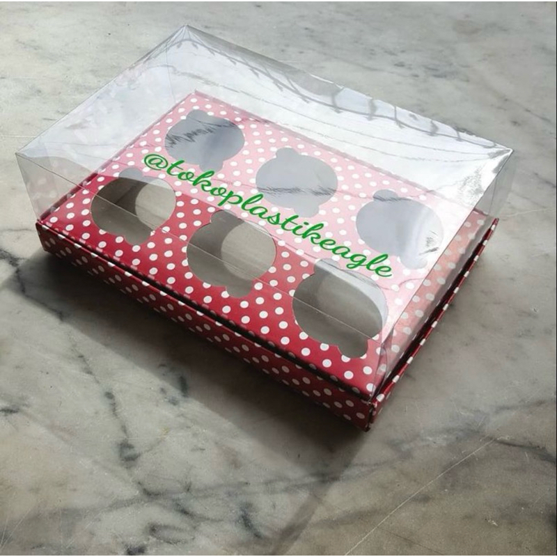 

Dus Cupcake Lubang 6 Polkadot + Tutup Full Mika