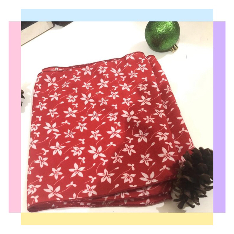 Syal edisi natal / Souvenir / Natal / Syal Merah / Syal leher / Fashion / Syal Wanita