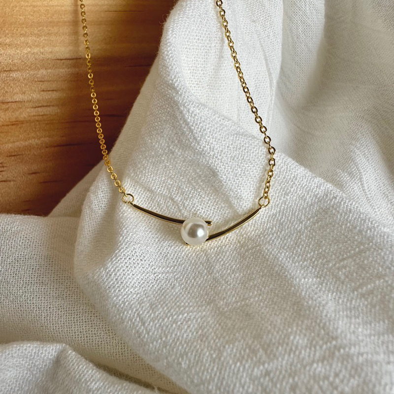 ELOVIA - Anna Necklace kalung korea pearl emas elegan simple