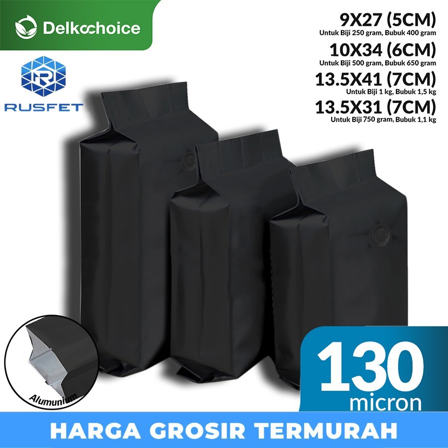 ALUMUNIUM BAG GUSSET BLACK CENTRAL SEALING - KEMASAN ALUMUNIUM VALVE