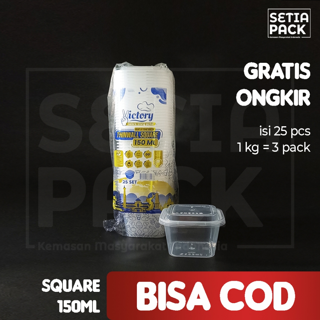 Kotak Makan Plastik Kecil Thinwall Mini 150ml Food Container Brownies Kukus Puding