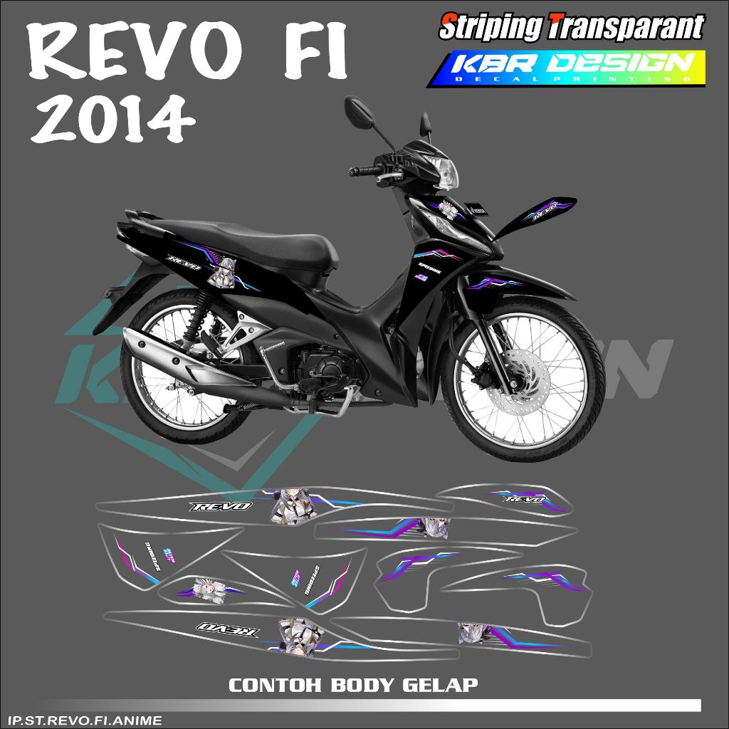 REVO FI (COD) STIKER STRIPING MOTOR HONDA REVO FI - STIKER LIST GRAFIK SIMPLE WARNA VARIASI DESAIN R