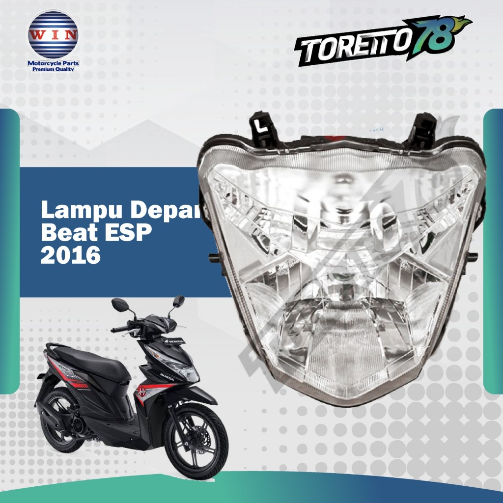 LAMPU DEPAN 1 SET PLUS REFLEKTOR UNIT HONDA BEAT ESP 16 MERK WIN.