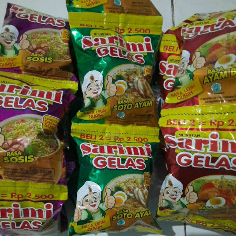 

Sarimi Gelas rasa Sosis/Soto ayam/ayam bawang 1Renteng/10pcs
