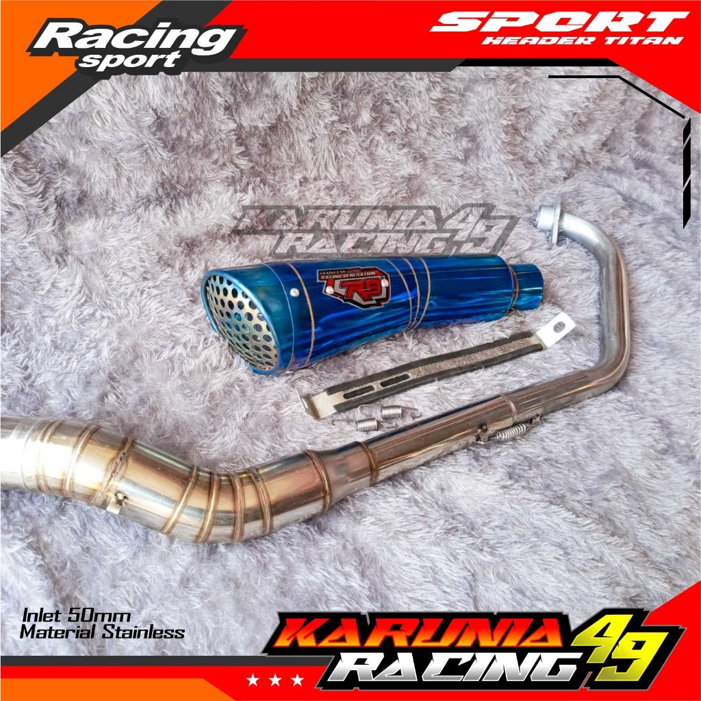KNALPOT RACING R9 BLUE VIXION R15 V2 V3 V4 SATRIA FU CB150 CBR150 SONIC JUPITER MX KING VERZA MEGAPR