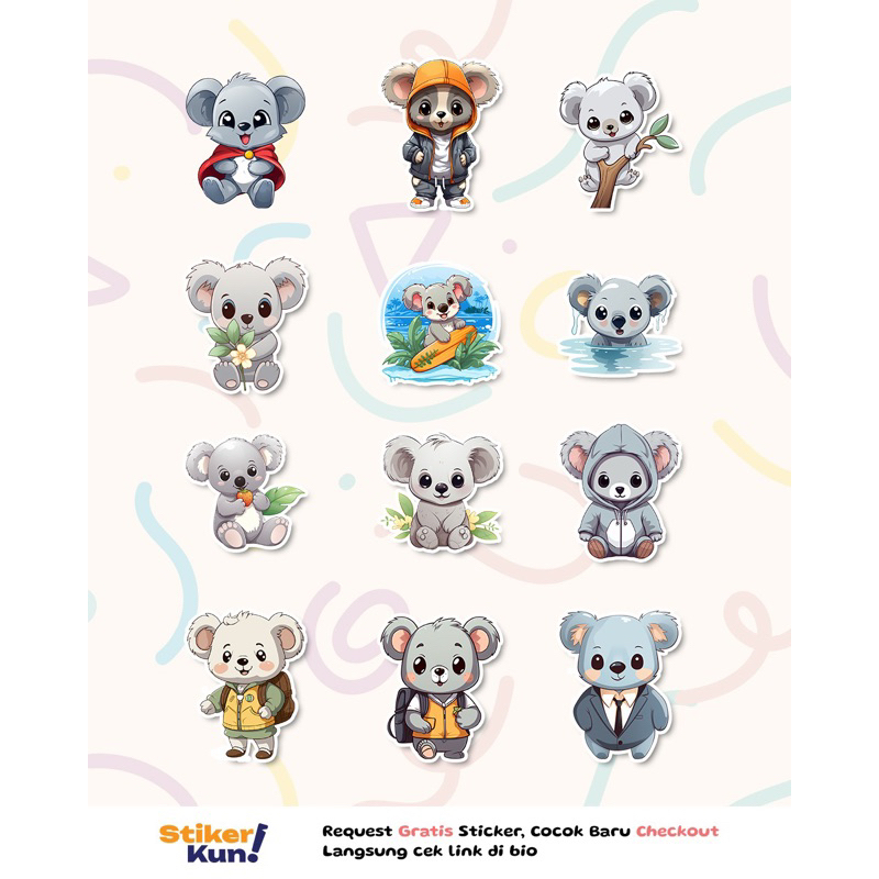 

STIKERKUN.ID CUTTING STICKER STIKER ANTI AIR EDISI KOALA CUTE IMUT ( 12 PCS ) / STIKER CUSTOM JURNALING JOURNALING DEKORASI DIARI MURAH / CETAK STIKER SOUVENIR LUCU VIRAL STIKER AESTHETIC STIKER DINDING STIKER LUCU STIKER HELM