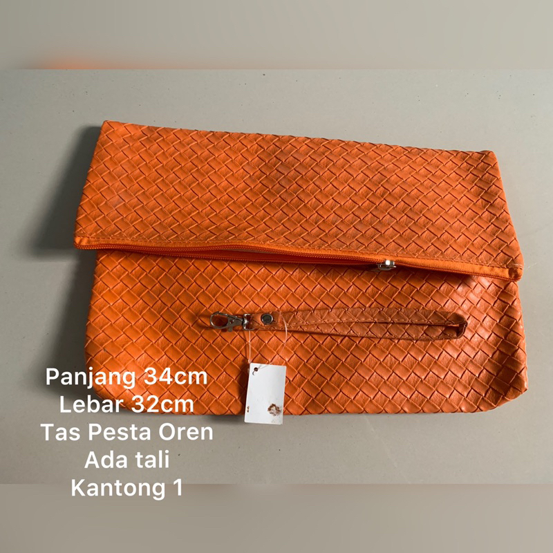 Tas Pesta Oren Bekas Pakai Tas Pesta Wanita Oren Handbag Wanita Bekas Pakai