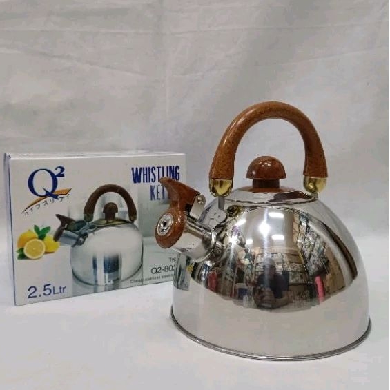 Teko Pemanas Air Stainless Steel Teko Siul Kapastias 2,5 Liter Q2-8025 Q2 8025