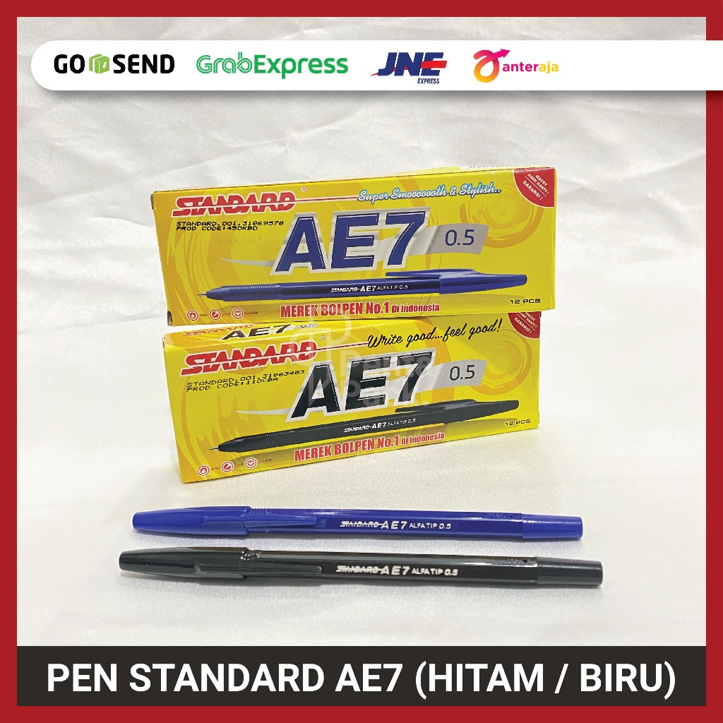 

[ECER] Pulpen / Pena / Pen STANDARD - AE7 (Hitam / Biru)