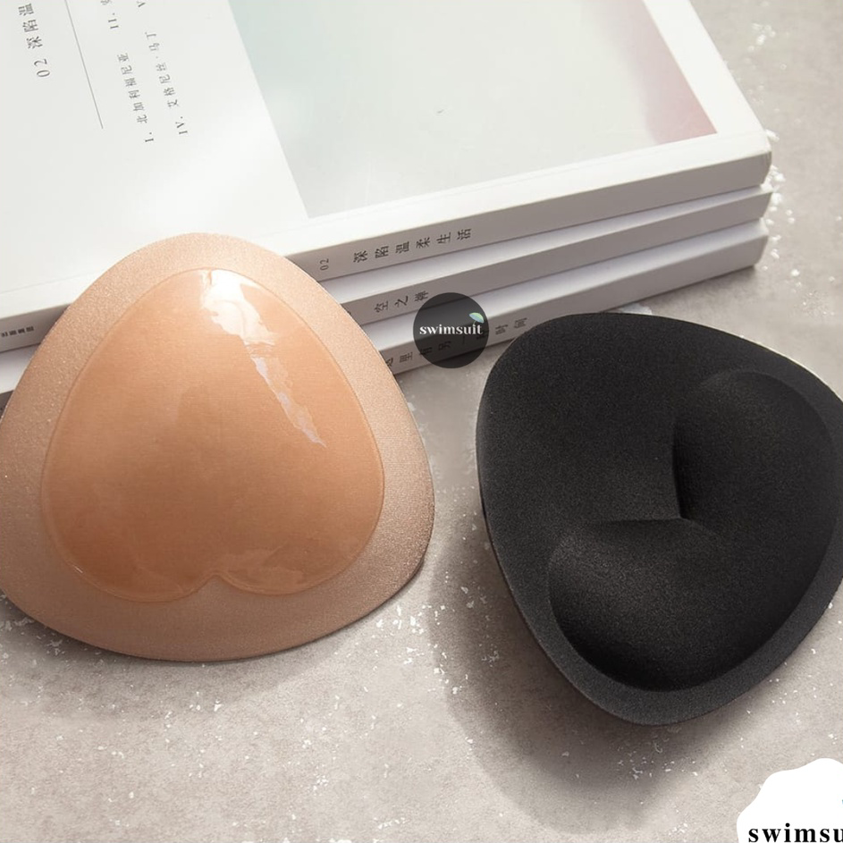 TerkiniU0g0F Swimsuit Bikini Push-up Pad Bra Pads Magic Sponge Breast Pad Volume Up Invisible Boobs 
