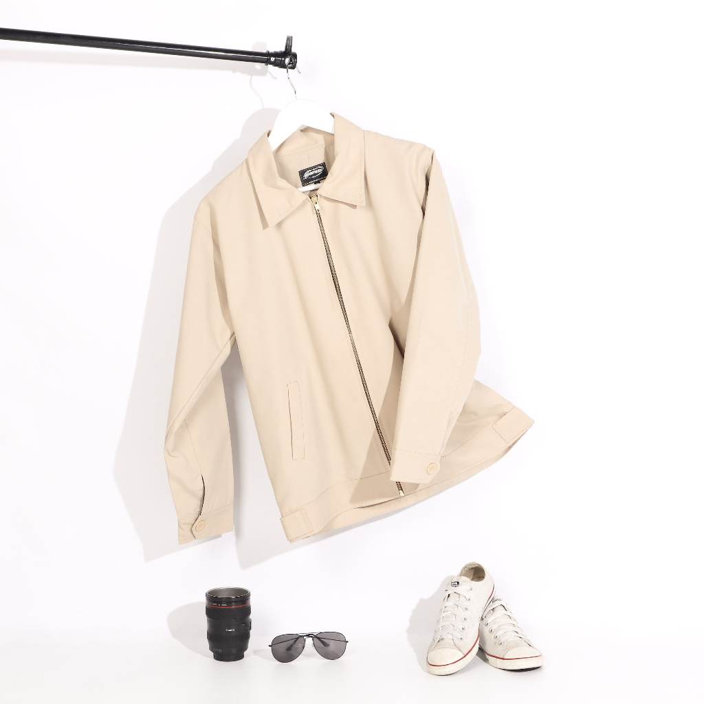 Brofash Jaket Semi Parka Cream Pria/Jaket Parka Pria/Jaket Jas Pria Formal/Jaket Cowok Keren Terbaru