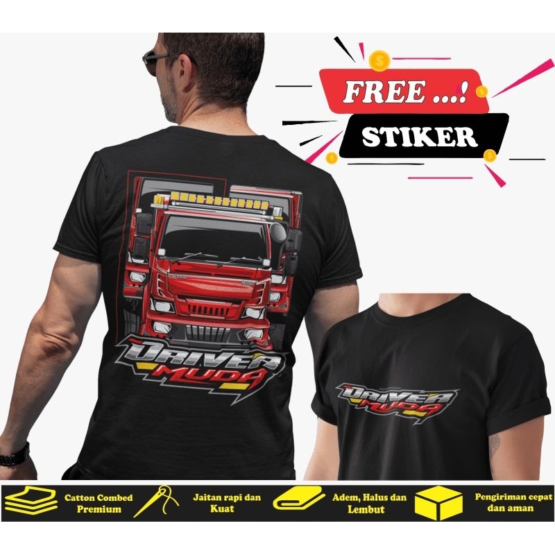 Kaos Truck Driver Muda Indonesia Canter Baju Keren Driver Muda Truk indonesia Tshirt Driver Muda Tru