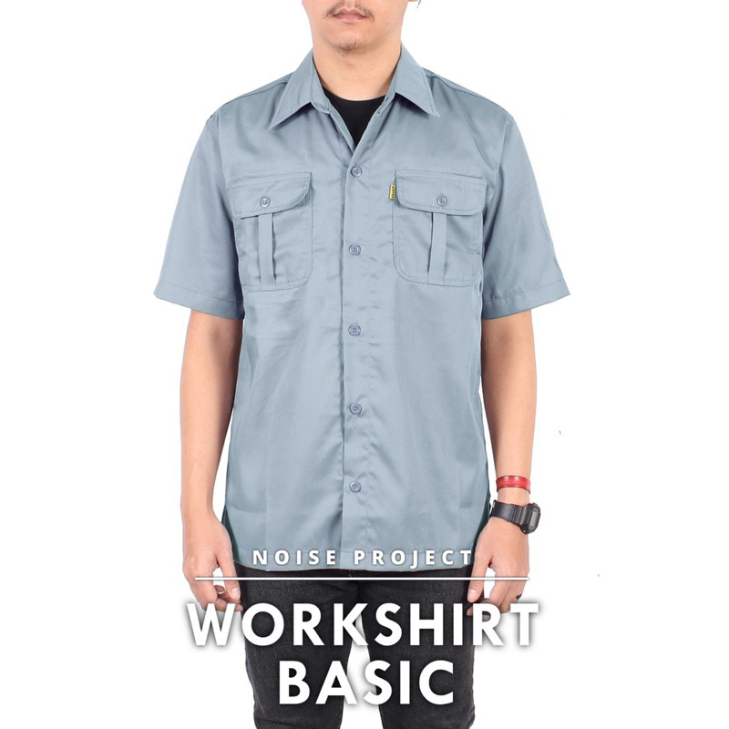 Noise Project Kemeja Workshirt Polos Kemeja Kerja Kemeja Casual Kemeja Polos Workshirt Polos Abu