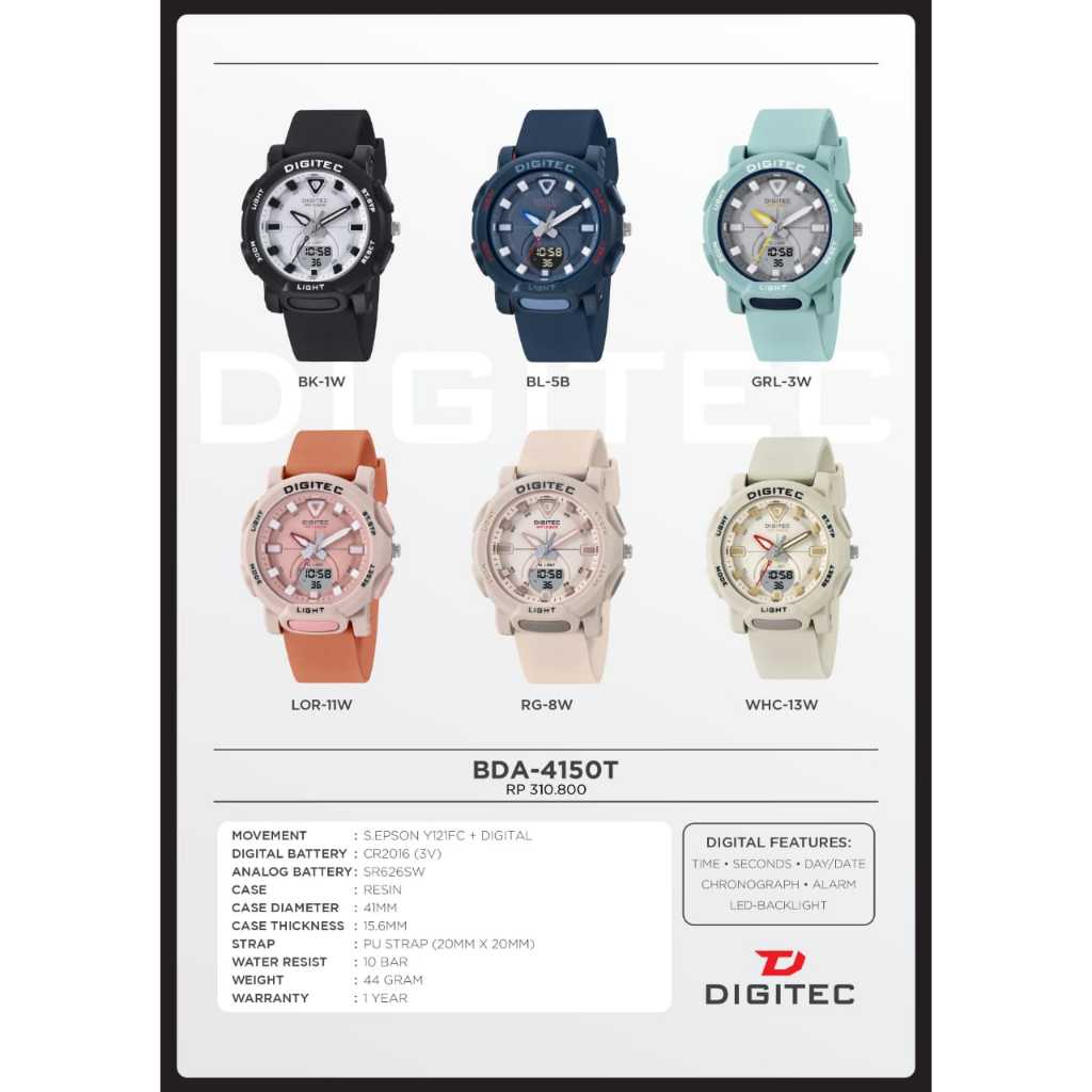 Jam Tangan Digitec 4150 Dual Time