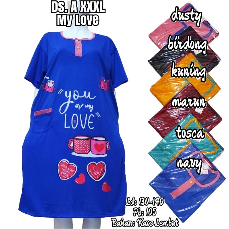 DASTER KAOS SUPER JUMBO LD 130 XXXL / DASTER JUMBO ALESSA BIG SIZE (BISA COD)