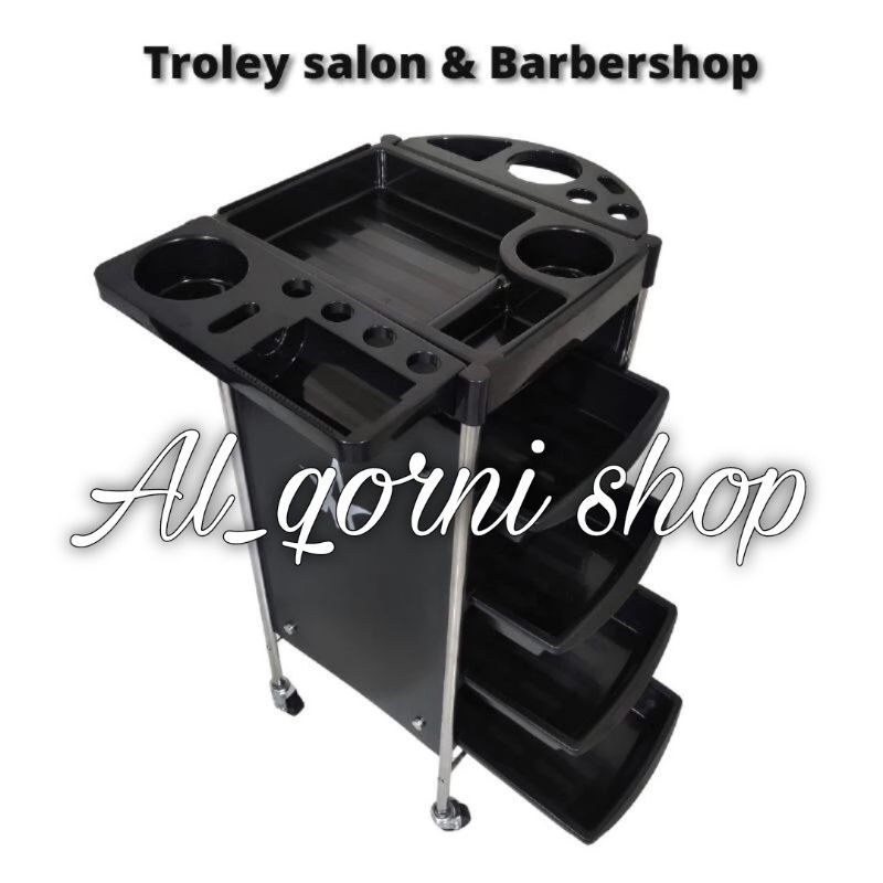 Troli Salon Kecantikan / Troli Barbershop / Troli Salon Besi / Troli Salon 4 Susun Roda / Perlengkap