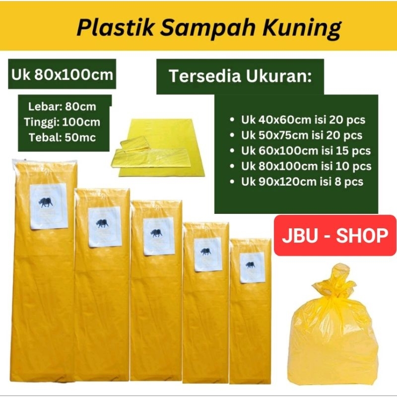 Plastik Sampah Kuning 80x100, Kantong Plastik Medis, Kantong Plastik Kuning, Kantong Plastik Sampah 